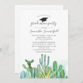 Invitation Graduation 2025 Cactus Grad Party (Devant / Derrière)