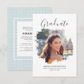 Invitation Graduation 2025 Chic Photo Party (Devant / Derrière)