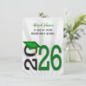 Invitation Graduation 2025 dans les couleurs de l'école verte (Debout devant)