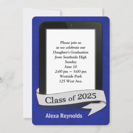 Invitation Graduation 2025 Electronic Tablet Party (Devant)