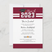 Invitation Graduation 2025 Elégant Grad Burgundy Party (Devant)