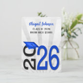 Invitation Graduation 2025 En Couleurs Bleues et Noires (Debout devant)