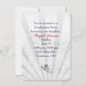 Invitation Graduation 2025 En Couleurs Bleues et Rouges (Dos)