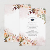 Invitation Graduation 2025 Floral Grad Party (Devant / Derrière)