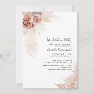 Invitation Graduation 2025 Graduate Photo Pampas Grass Party