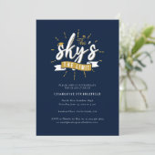 Invitation Graduation 2025 Navy Blue Grad Photo Party (Debout devant)