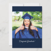 Invitation Graduation 2025 Navy Blue Grad Photo Party (Dos)