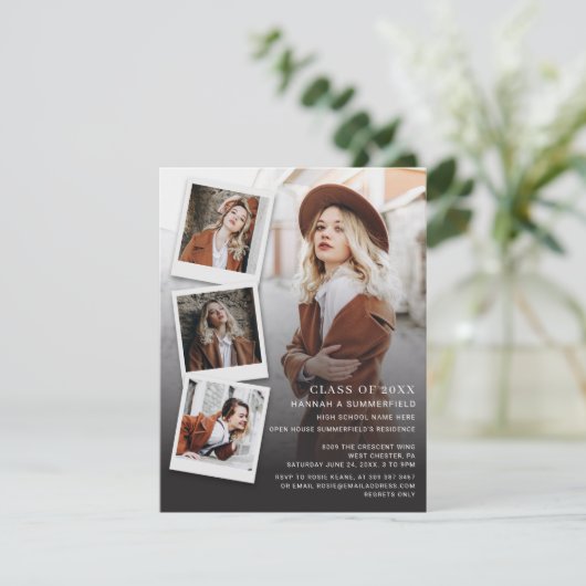 Invitation Graduation 2025 Open House Photos Grad Party (Debout devant)