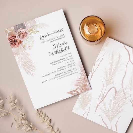 Invitation Graduation 2025 Pampas Grass Party