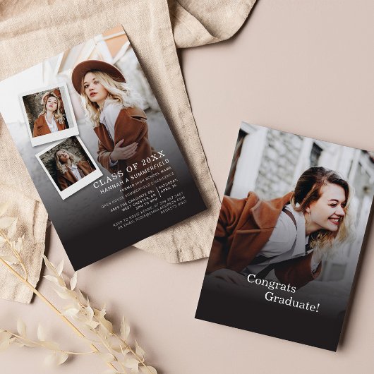 Invitation Graduation 2025 Party Photo Collage Moderne Grad