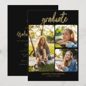 Invitation Graduation 2025 Photo Collage Grad Party (Devant / Derrière)