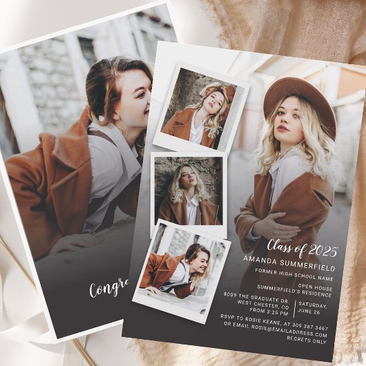 Invitation Graduation 2025 Photo Collage Grad Party