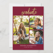 Invitation Graduation 2025 Photo Collage Graduate Party (Devant)