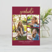Invitation Graduation 2025 Photo Collage Graduate Party (Debout devant)