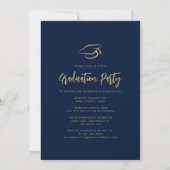 Invitation Graduation 2025 Photo Collage Navy Blue Grad Party (Dos)