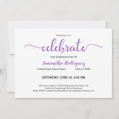 Invitation Graduation 2025 Photo moderne Violet Script (Dos)