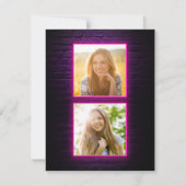 Invitation Graduation 2025 Pink Neon Script Photo Grad Party (Dos)