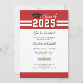 Invitation Graduation 2025 Red White Gard Party (Devant)