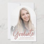 Invitation Graduation 2025 Rose Gold Script Grad Party (Devant)