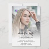 Invitation Graduation 2025 Rose photo Gold Script Grad Party (Dos)
