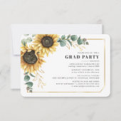 Invitation Graduation 2025 Sunflower Photo Grad Party (Devant)