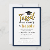 Invitation Graduation 2025 Tassel Worth Hassle Grad Party (Devant)