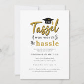 Invitation Graduation 2025 Tassel Worth Hassle Party (Devant)