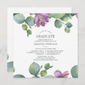 Invitation Graduation 2025 Watercolor Eucalyptus Party (Devant / Derrière)