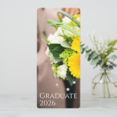 Invitation Graduation 2026 Custom Text Sunflower Announcement (Debout devant)