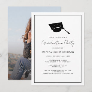 Invitation Graduation 2026 Photo Elegant Script Grad Party