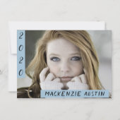 Invitation Graduation 2 Photo | Light Blue Modern Grad Party (Devant)