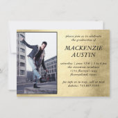 Invitation Graduation 2 Photo | Sophisticated Gold Keepsaké (Dos)