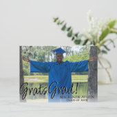 Invitation Graduation 2 Photo | Sophisticated Gold Keepsaké (Debout devant)