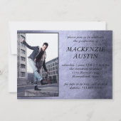 Invitation Graduation 2 Photo | Sophistiqué Purple Keepsaké (Dos)