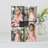Invitation Graduation 4 Photo Collage Party (Debout devant)