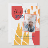 Invitation Graduation Abstraite moderne de la brosse (Devant)