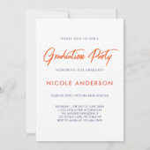 Invitation Graduation Abstraite moderne de la brosse (Dos)