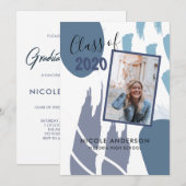 Invitation Graduation Abstraite moderne de la brosse (Devant / Derrière)
