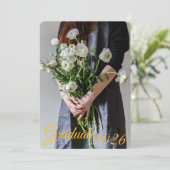 Invitation Graduation Announcement 2026 Beautiful Flower (Debout devant)