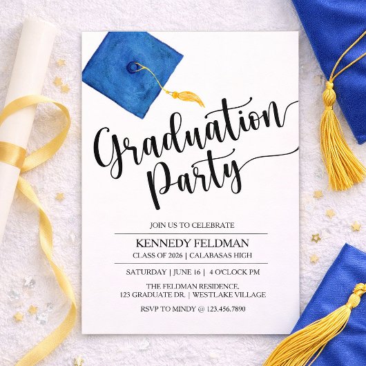 Invitation Graduation Announcement | Minimal Senior Portrait