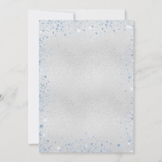 Invitation Graduation argent bleu clair parties scintillant l (Dos)