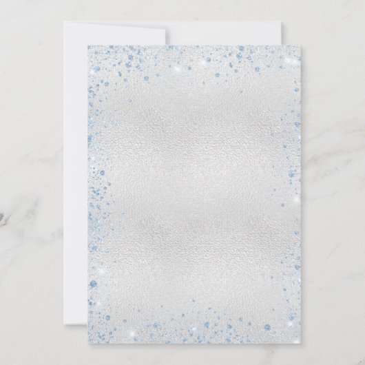 Invitation Graduation argent bleu clair parties scintillant s (Dos)