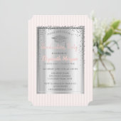 Invitation Graduation Argent Cap Graduation rayée (Debout devant)