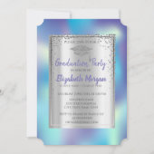 Invitation Graduation Argent Cap Holographique Graduation (Devant)