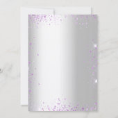 Invitation Graduation argent violet violet pétillants (Dos)
