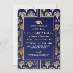 Invitation Graduation Art Déco de la Marine
