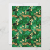 Invitation Graduation Art Déco Tropical Green et Gold Tiger (Dos)