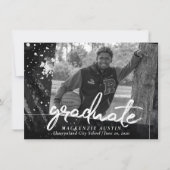 Invitation Graduation artistique | Photo Graffiti noir blanc (Devant)