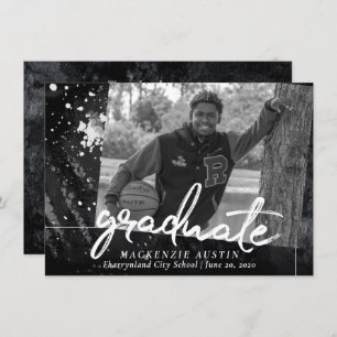 Invitation Graduation artistique   Photo Graffiti noir blanc