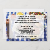 Invitation Graduation Barbecue, Burgers sur table Personnalis (Dos)
